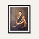 Portrait of a Lady Painting – Classical Indian Woman Art for Elegant Interiors | MeriDeewar 4 X 5.5 Vertical Premium Wall Art Canvas by MeriDeewar