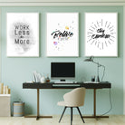 Positive Quote Wall Art set of 3 Walls Premium Wall Art Canvas by MeriDeewar