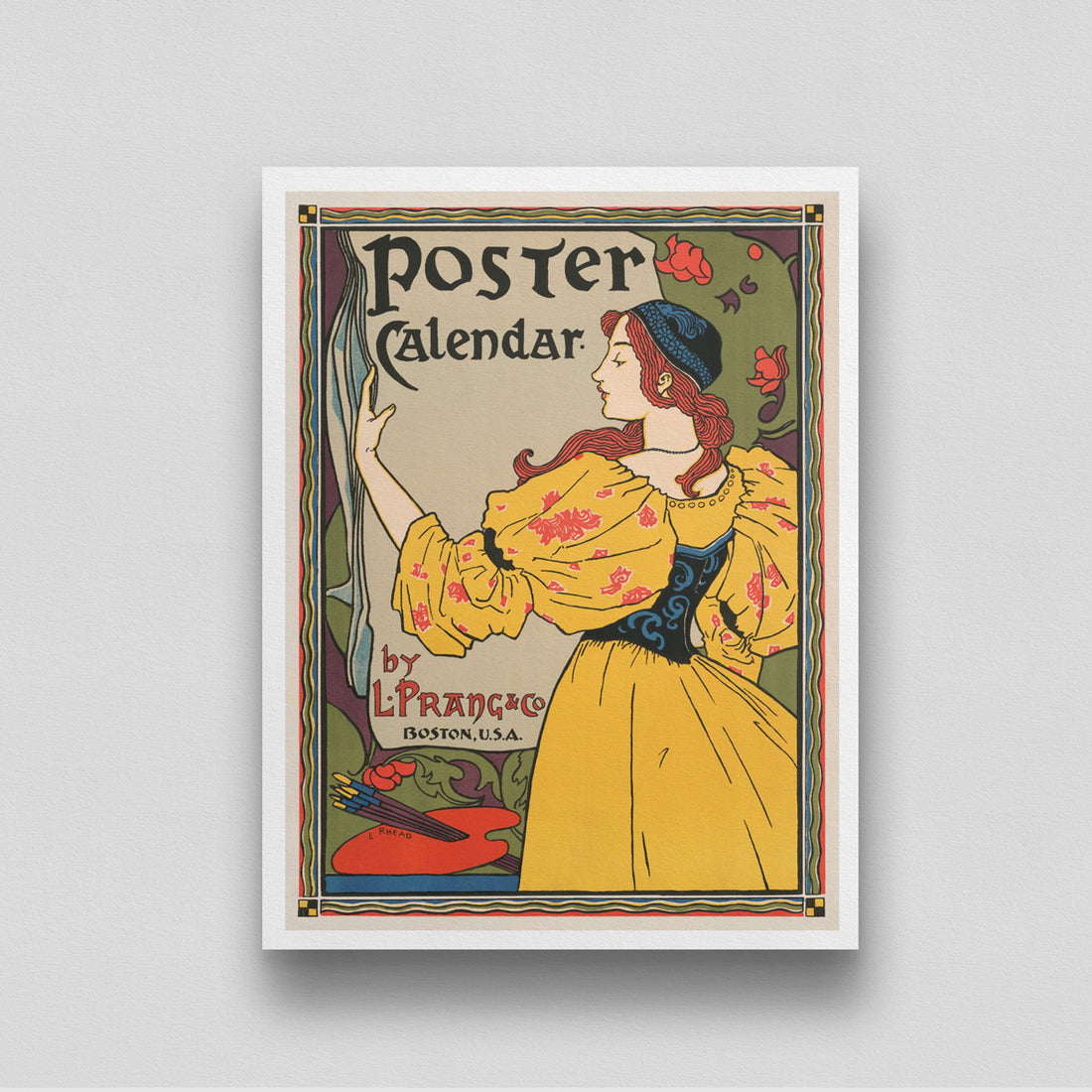 Poster Calendar by L. Prang and Co. 3 : 4 Vertical New Premium Wall Art Canvas by MeriDeewar