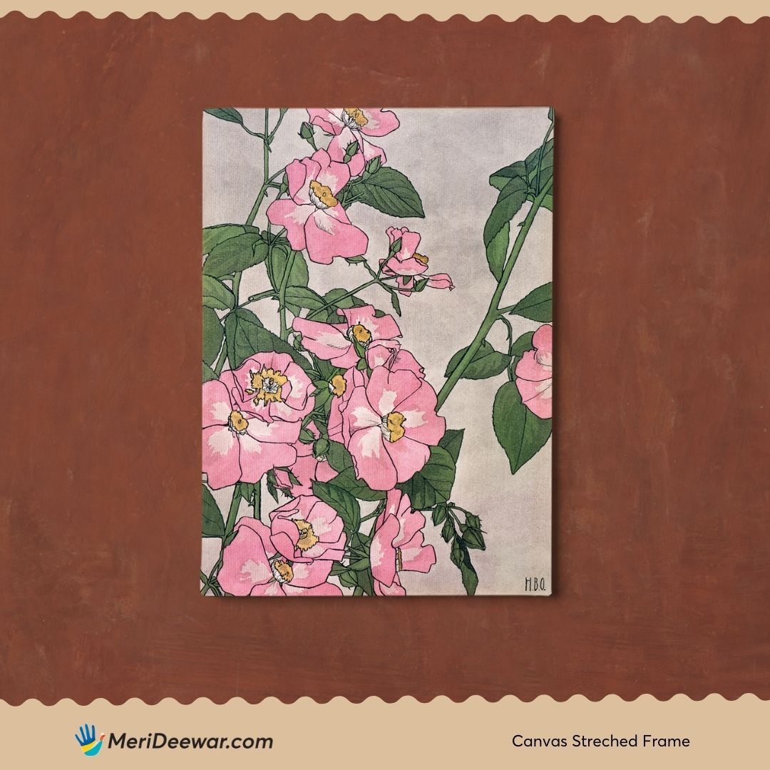 Prairie Rose Poster Print by Hannah Borger Overbeck 3 : 4 Vertical New Premium Wall Art Canvas by MeriDeewar