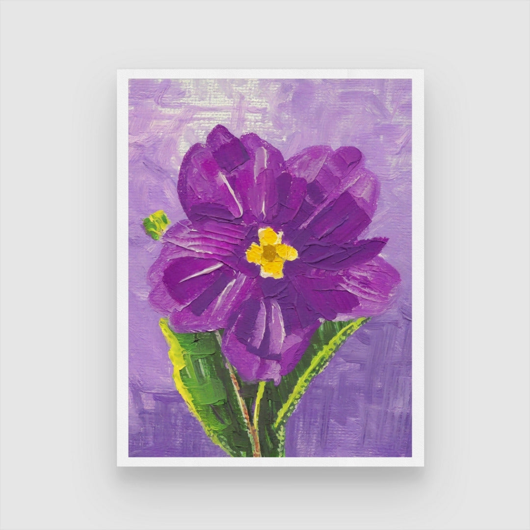 Primrose Flower Abstract Art 3 : 4 Vertical New Premium Wall Art Canvas by MeriDeewar