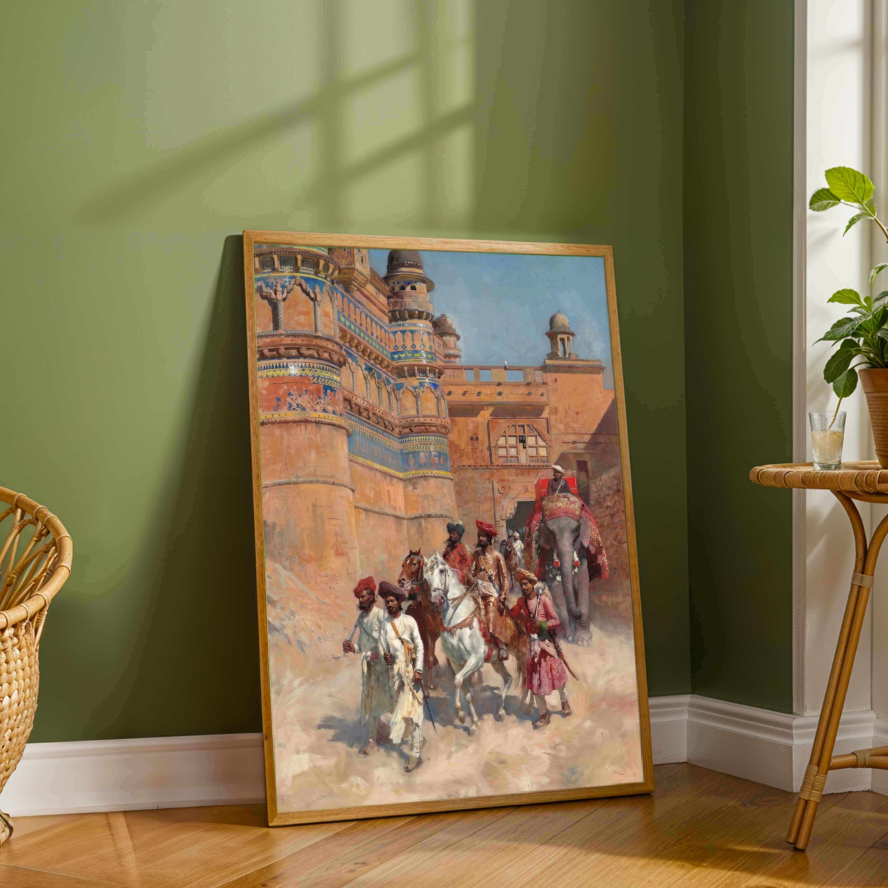 "Procession of the Maharaja" Classical Oil Painting Giclée Print | Fine Art Wall Art 2 : 3 Vertical Premium Wall Art Canvas by MeriDeewar
