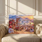 Pushkar Fair | Sunset Rajasthan Camel Mela Desert Canvas Wrap Curate Gallery Wrap Premium Wall Art Canvas by MeriDeewar