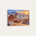 Pushkar Fair | Sunset Rajasthan Camel Mela Desert Canvas Wrap Curate Premium Wall Art Canvas by MeriDeewar