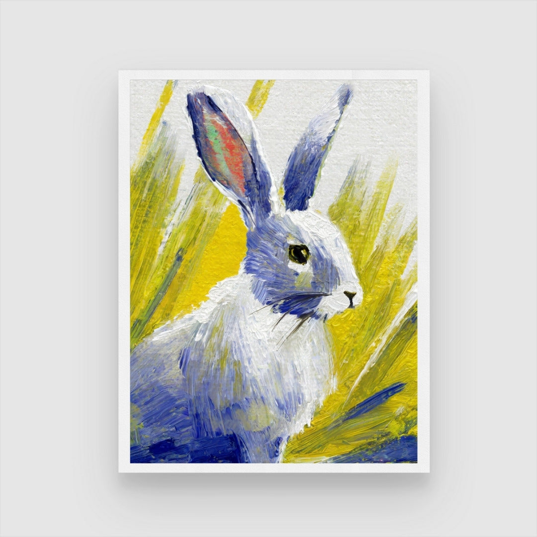 Rabbit Abstract Art – Enhance Your Living Space 3 : 4 Vertical New Premium Wall Art Canvas by MeriDeewar