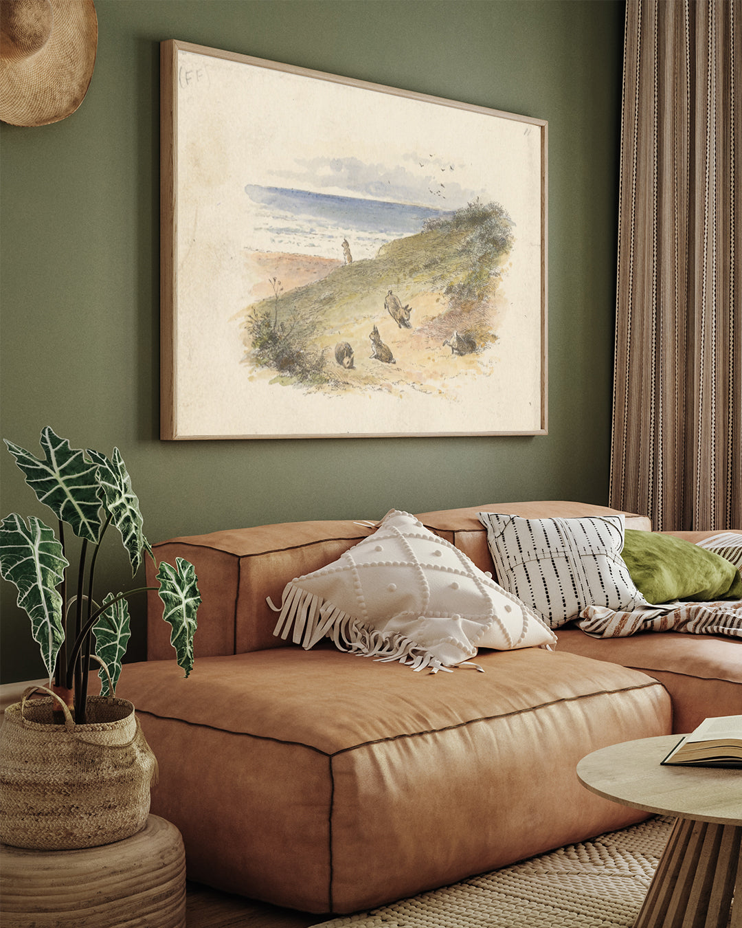 Rabbits (tail piece) by Alfred W. Cooper 3 : 4 Horizontal New Premium Wall Art Canvas by MeriDeewar