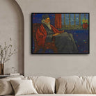 Rabindranath Tagore Painting for Living Room – Indian Literary Art | Mosaic Style Wall Art 3 : 2 Horizontal Premium Wall Art Canvas by MeriDeewar