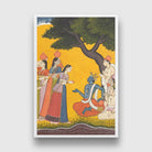 Radha and Krishna in Discussion Painting 2 : 3 Vertical Premium Wall Art Canvas by MeriDeewar