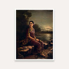 Radha Moonlight Painting by Raja Ravi Varma | Spiritual Wall Art for Living Room India 3 : 4 Vertical Premium Wall Art Canvas by MeriDeewar