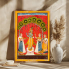 Radhe Krishna and Gopiya Rasleela Painting 2 : 3 Vertical Premium Wall Art Canvas by MeriDeewar