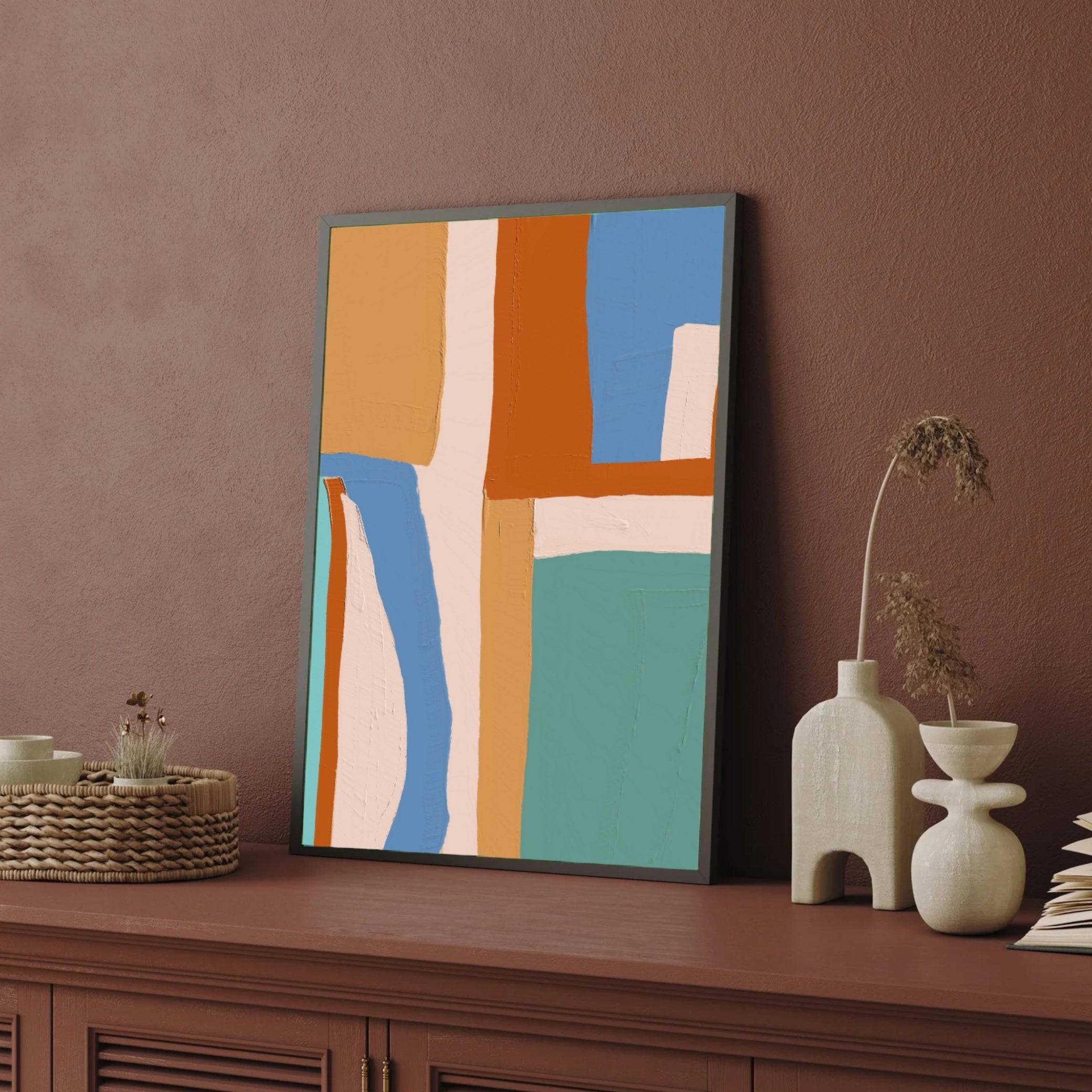 Radiant Stillness – Contemporary Abstract Painting 2 : 3 Vertical Premium Wall Art Canvas by MeriDeewar