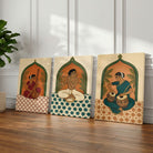 Raga | Indian Classical Musicians Set of 3 Vertical Gallery Wrap Canvas Curate Premium Wall Art Canvas by MeriDeewar