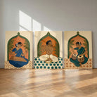 Raga | Indian Classical Musicians Set of 3 Vertical Gallery Wrap Canvas Curate Premium Wall Art Canvas by MeriDeewar