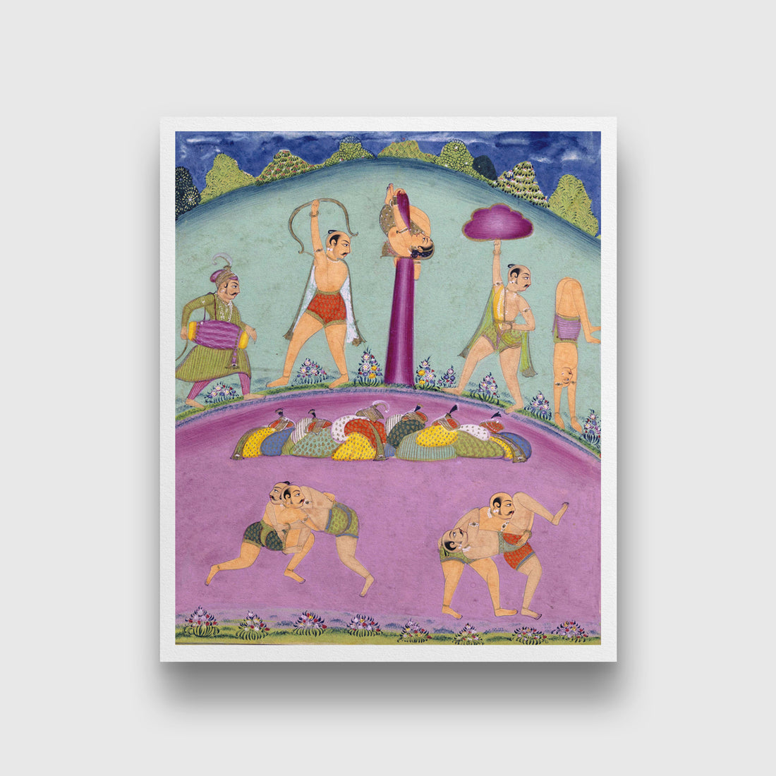 Ragini Desakh, Page from a Jaipur Ragamala Set 4 :5 Vertical Premium Wall Art Canvas by MeriDeewar