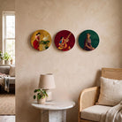 Ragini | Raja Ravi Varma Set of 3 Round Canvas Curate Premium Wall Art Canvas by MeriDeewar