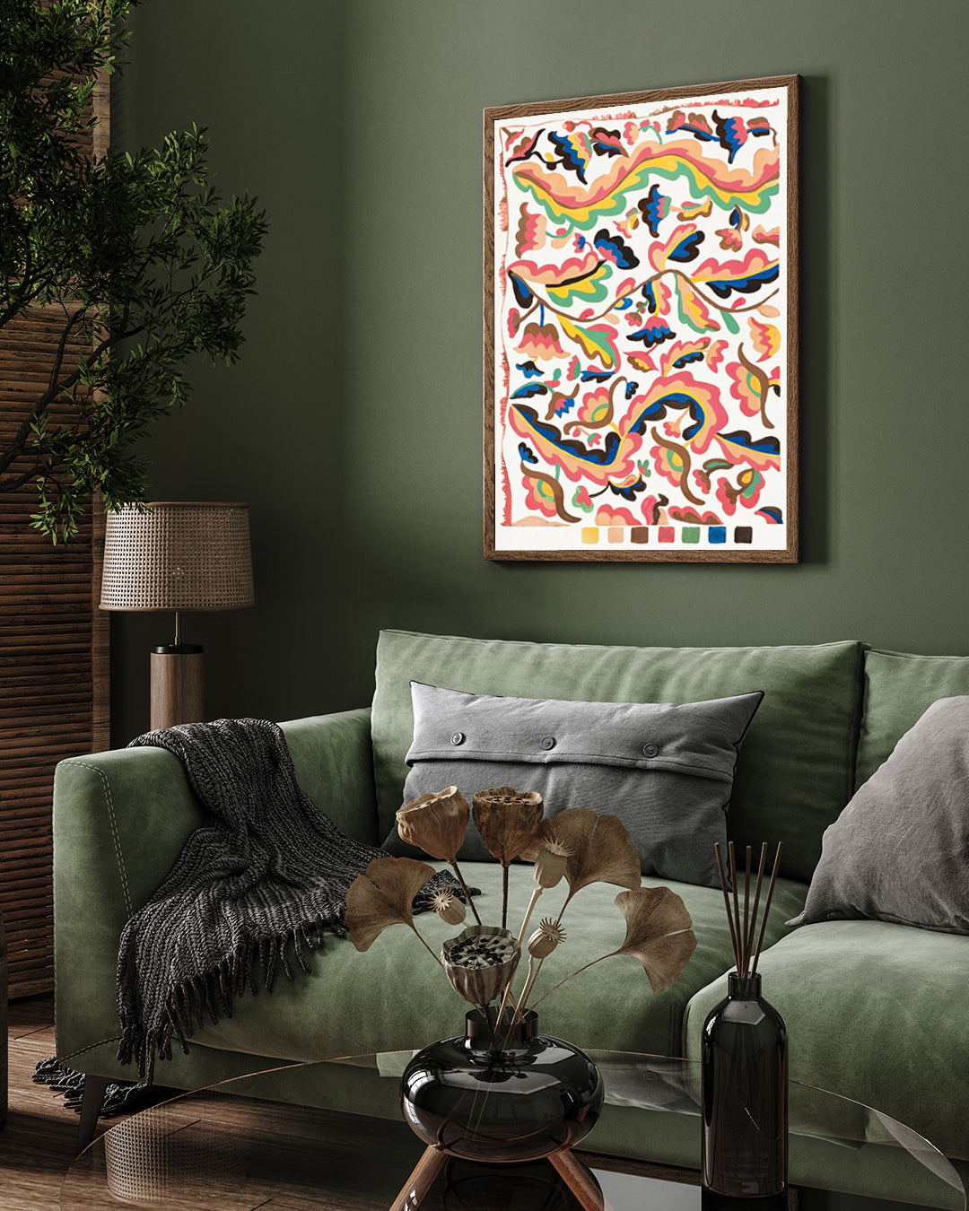 Rainbow Abstract Painting by Etna Wiswall 3 : 4 Vertical New Premium Wall Art Canvas by MeriDeewar