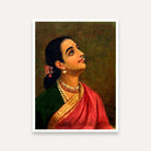 Raja Ravi Varma Indian Woman Portrait Painting for Living Room | Framed Wall Art Print 3 : 4 Vertical Premium Wall Art Canvas by MeriDeewar