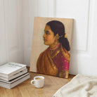 Raja Ravi Varma Indian Woman Portrait Painting for Living Room | Traditional Wall Art 2 : 3 Vertical Premium Wall Art Canvas by MeriDeewar