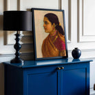 Raja Ravi Varma Indian Woman Portrait Painting for Living Room | Traditional Wall Art 2 : 3 Vertical Premium Wall Art Canvas by MeriDeewar