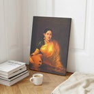 Raja Ravi Varma Lady with Swarbat Painting for Living Room | Classical Indian Wall Art 3 : 4 Vertical Premium Wall Art Canvas by MeriDeewar