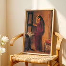 Raja Ravi Varma Nair Lady Painting for Living Room | Indian Traditional Woman Wall Art 2 : 3 Vertical Premium Wall Art Canvas by MeriDeewar