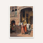 Rajasthani Haveli Painting for Living Room | Edwin Lord Weeks Cashmere | Wall Art India 4 :5 Vertical Premium Wall Art Canvas by MeriDeewar