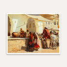 Rajasthani Street Market Painting for Living Room | Vintage Indian Heritage Wall Art Print 4 : 3 Horizontal Premium Wall Art Canvas by MeriDeewar