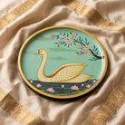 Rajhamsa | Hand-Painted Sacred Swan & Lotus Wall Art Curate Premium Wall Art Canvas by MeriDeewar