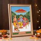 Ram Darbar | Shri Ram Sita Lakshman Hanuman Vertical Framed Art. Curate Premium Wall Art Canvas by MeriDeewar