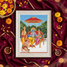Ram Darbar | Shri Ram Sita Lakshman Hanuman Vertical Framed Art. Curate Premium Wall Art Canvas by MeriDeewar