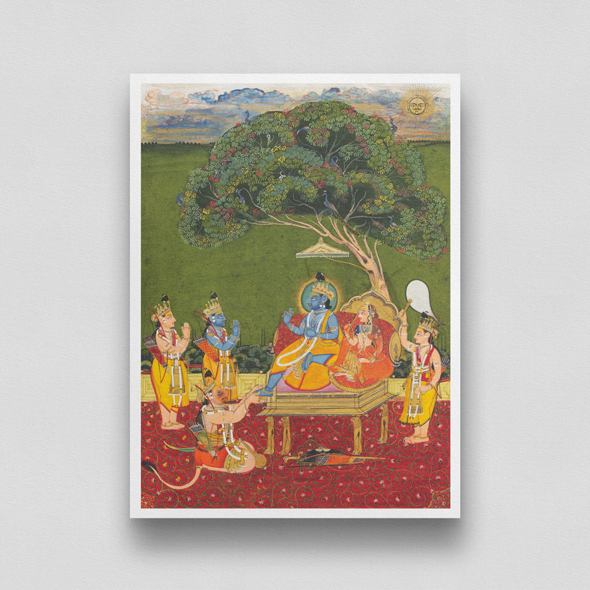 Ram Durbar Painting 3 : 4 Vertical New Premium Wall Art Canvas by MeriDeewar