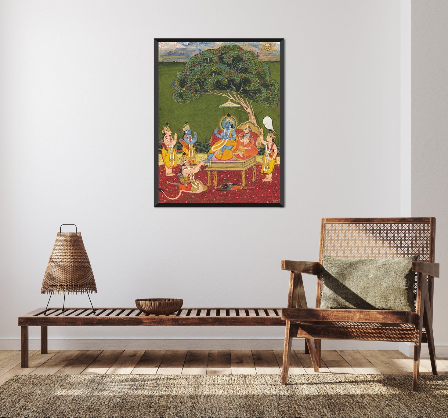 Ram Durbar Painting 3 : 4 Vertical New Premium Wall Art Canvas by MeriDeewar