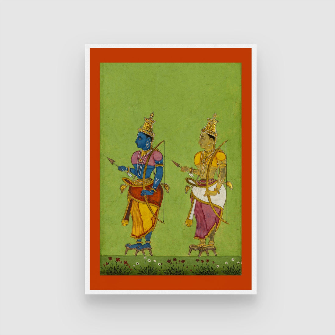 Rama and Lakshmana Painting 2 : 3 Vertical Premium Wall Art Canvas by MeriDeewar