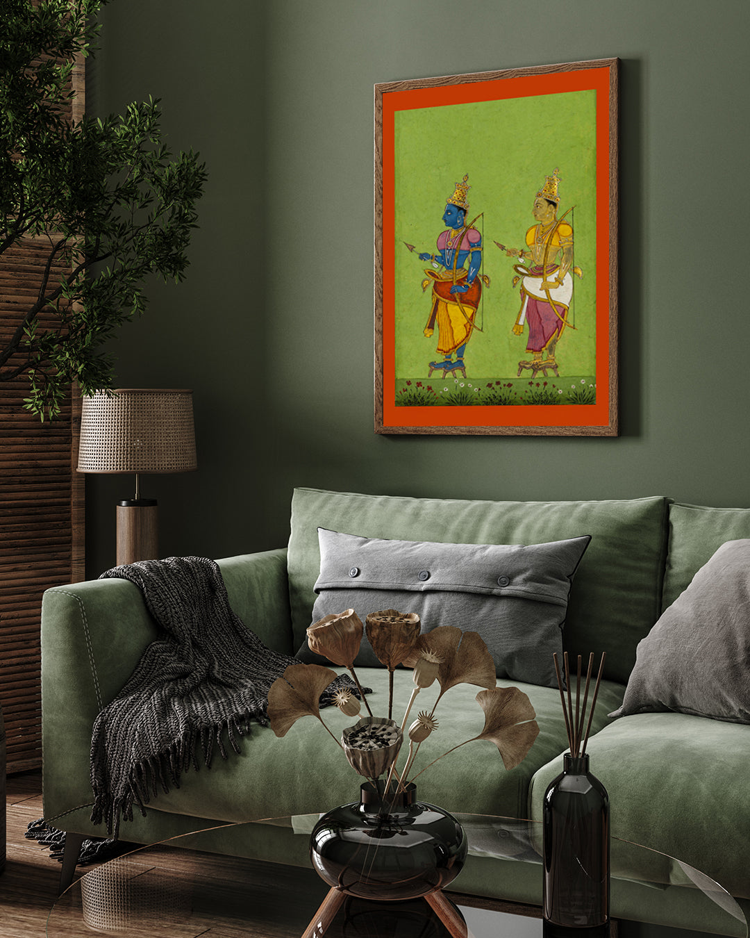 Rama and Lakshmana Painting 2 : 3 Vertical Premium Wall Art Canvas by MeriDeewar
