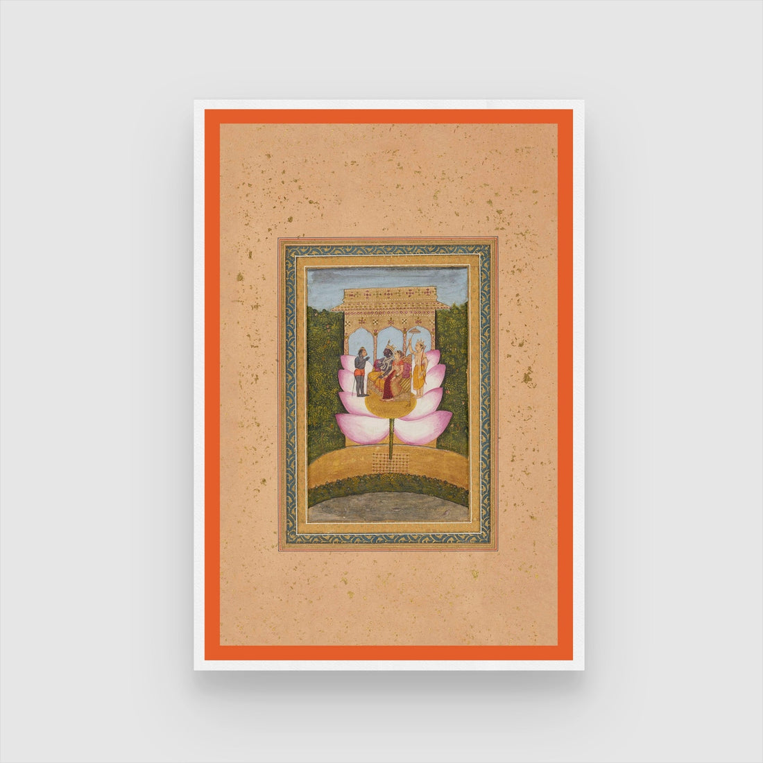 Rama and Sita with Hanuman and Lakhshman Painting 2 : 3 Vertical Premium Wall Art Canvas by MeriDeewar