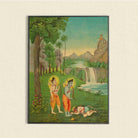 Rama Lakshmana and Hanuman – Vintage Ramayana Scene – Giclée Fine Art Print 3 : 4 Vertical New Premium Wall Art Canvas by MeriDeewar