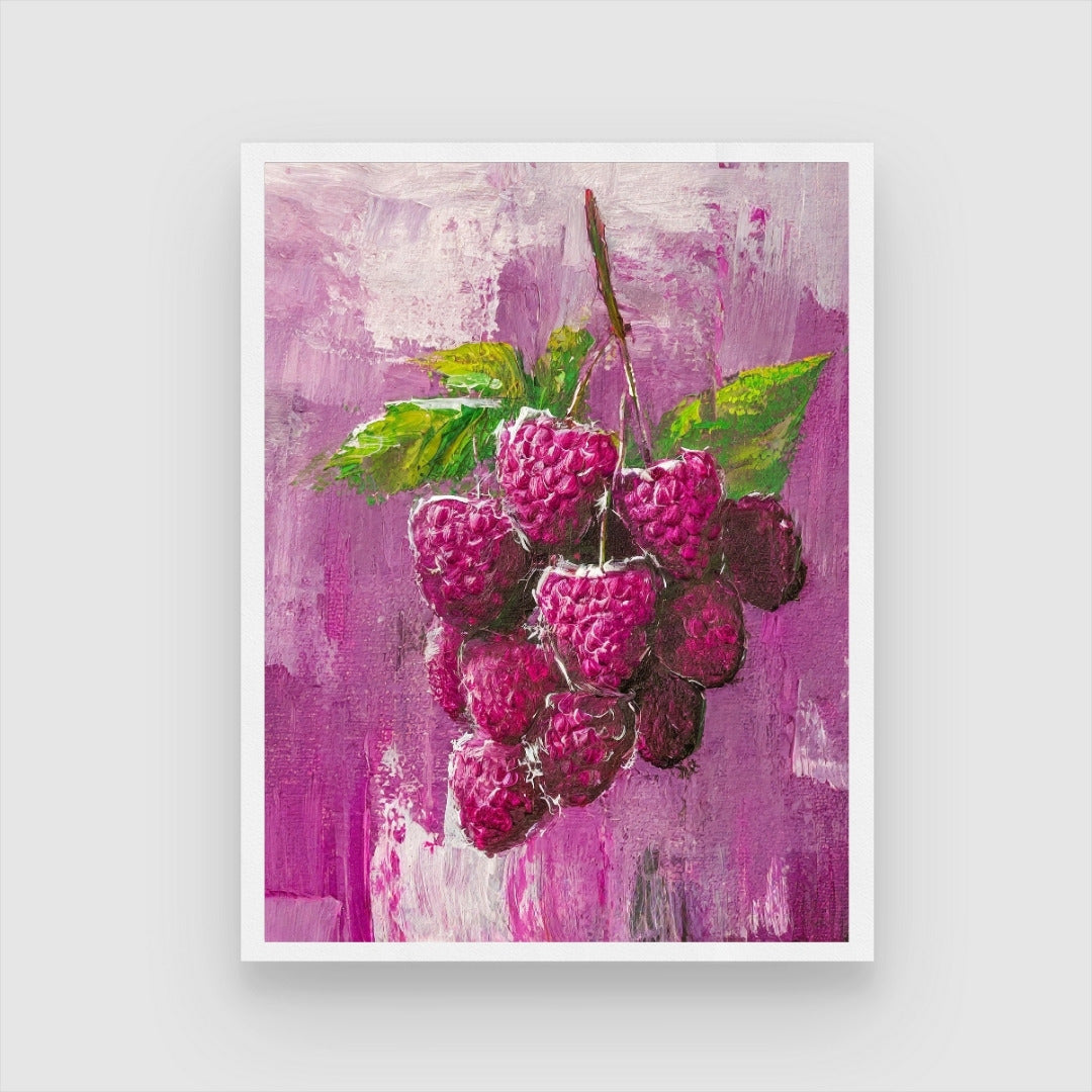 Raspberry Abstract Artwork – Add Color to Your Home 3 : 4 Vertical New Premium Wall Art Canvas by MeriDeewar