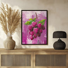 Raspberry Abstract Artwork – Add Color to Your Home 3 : 4 Vertical New Premium Wall Art Canvas by MeriDeewar