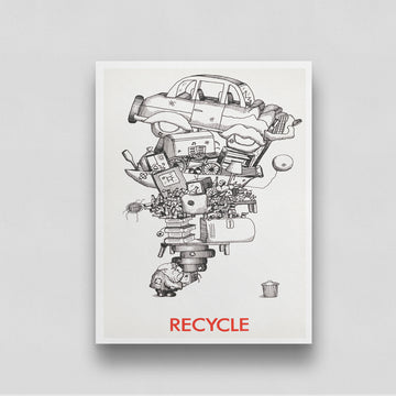 Recycling Granger Vintage Poster 3 : 4 Vertical New Premium Wall Art Canvas by MeriDeewar