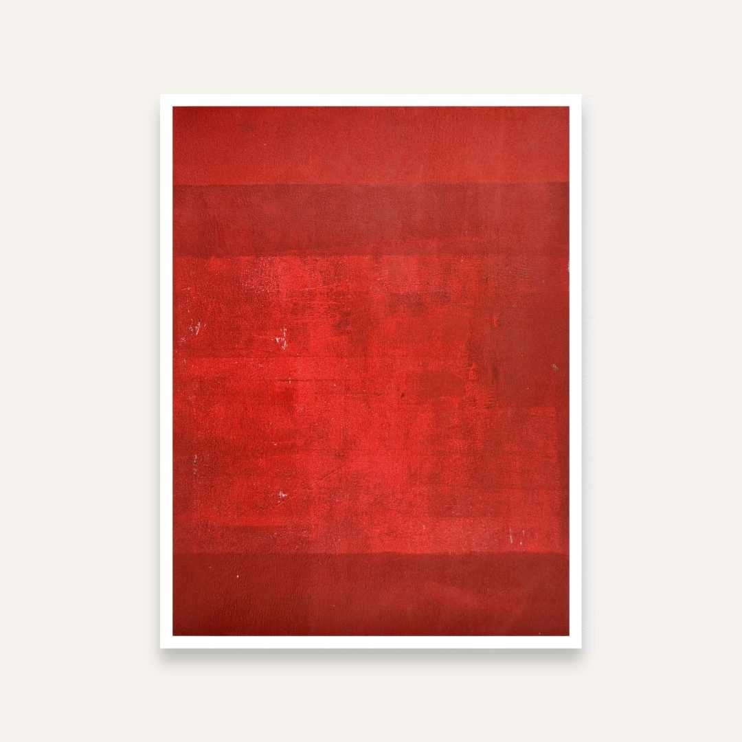 Red Abstract Painting for Living Room | Kumkum Monochrome Wall Art | Giclée Print 4 :5 Vertical Premium Wall Art Canvas by MeriDeewar