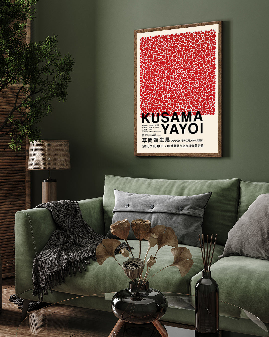 Red Dote painting by Yayoi Kusama 3 : 4 Vertical New Premium Wall Art Canvas by MeriDeewar