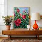 "Red Hibiscus in Bloom" Giclée Print | Indian Wall Art Print 3 : 4 Vertical Premium Wall Art Canvas by MeriDeewar