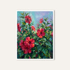 "Red Hibiscus in Bloom" Giclée Print | Indian Wall Art Print 3 : 4 Vertical Premium Wall Art Canvas by MeriDeewar