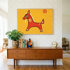 "Red Horse" Jamini Roy Painting | Fine Art Wall Art 3 : 2 Horizontal Premium Wall Art Canvas by MeriDeewar