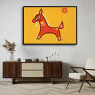 "Red Horse" Jamini Roy Painting | Fine Art Wall Art 3 : 2 Horizontal Premium Wall Art Canvas by MeriDeewar