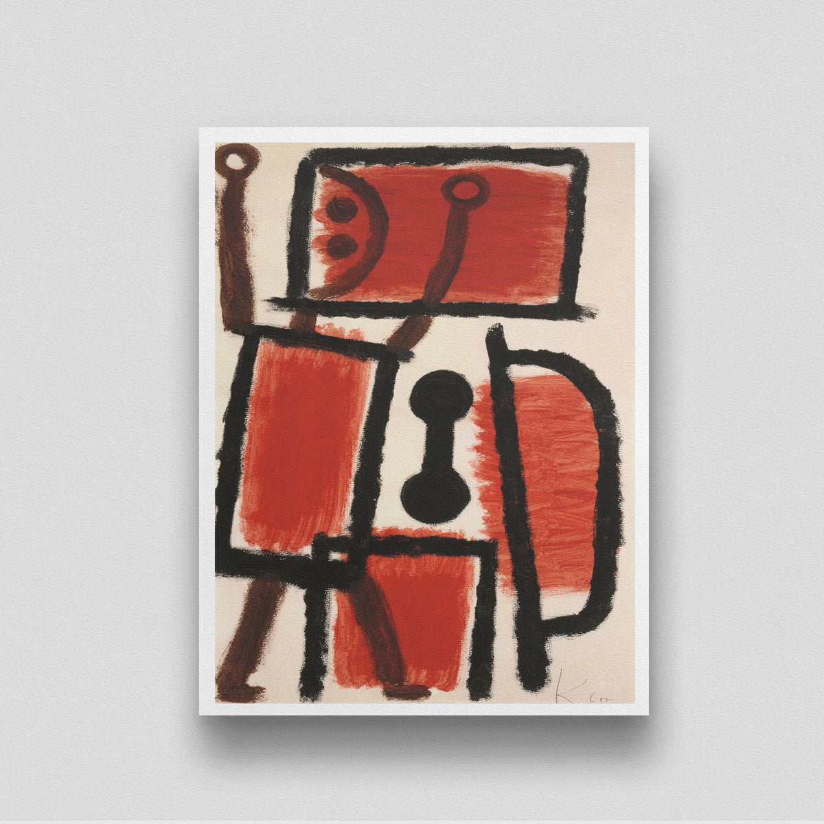Red Line Man Locksmith Poster by Paul Klee 3 : 4 Vertical New Premium Wall Art Canvas by MeriDeewar