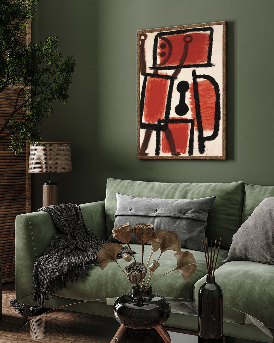 Red Line Man Locksmith Poster by Paul Klee 3 : 4 Vertical New Premium Wall Art Canvas by MeriDeewar