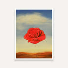 Red Rose Surreal Painting for Living Room | Salvador Dali Meditative Wall Art Print 4 :5 Vertical Premium Wall Art Canvas by MeriDeewar