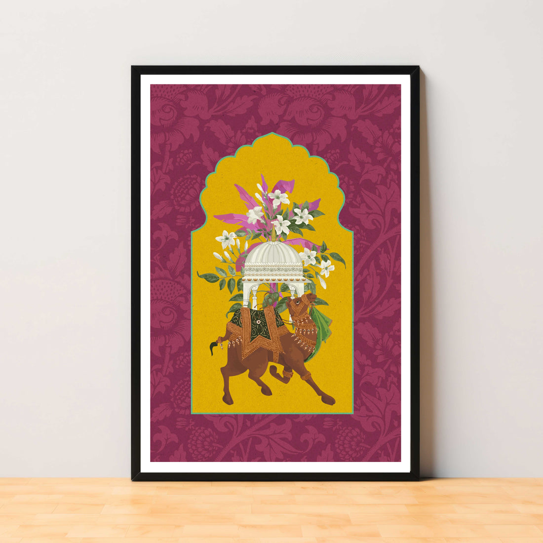 Regal India – 3-Piece Royal Elephant & Horse Art Set Walls Premium Wall Art Canvas by MeriDeewar
