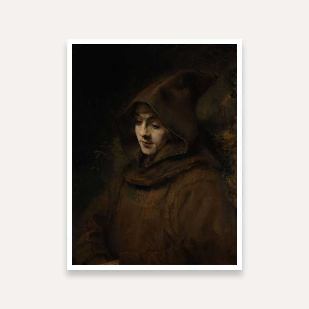 Rembrandt Portrait Painting for Living Room | Classic European Wall Art | Giclée Print 3 : 4 Vertical Premium Wall Art Canvas by MeriDeewar